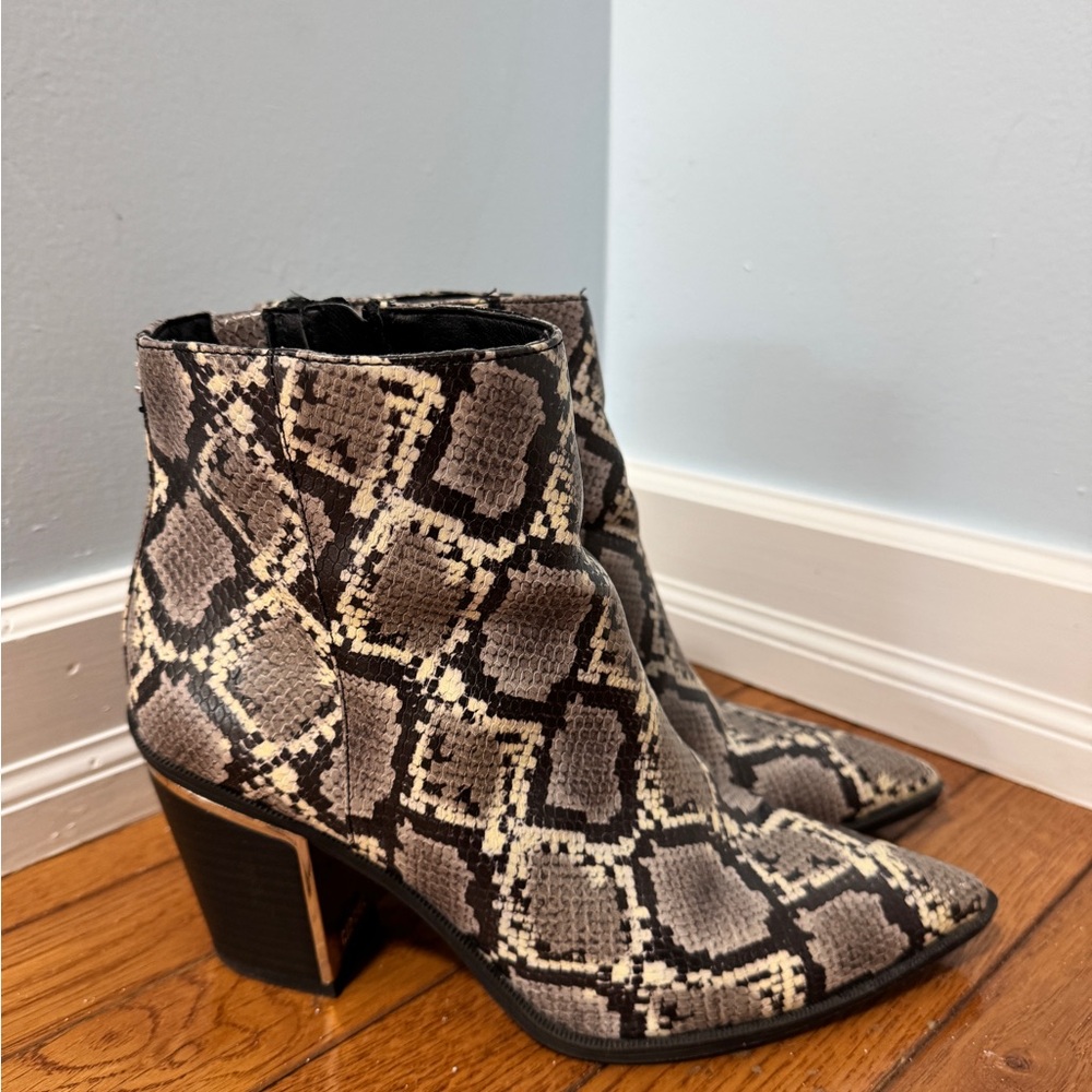 Snakeskin Ankle Boots